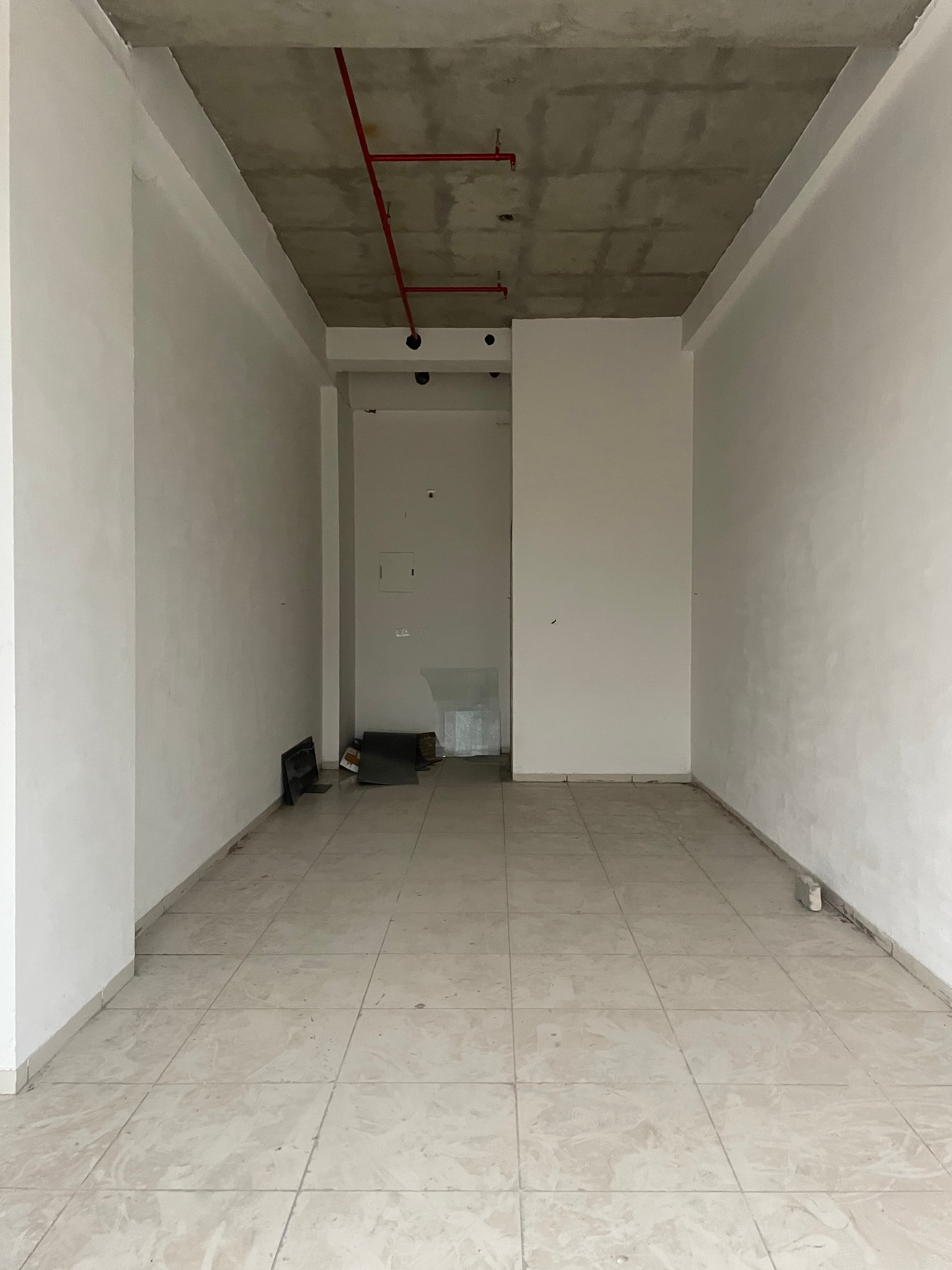 Interior under construction showing an empty space